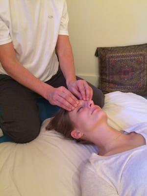 Gentle pressure on the head, face and neck to release tension and for enhancing natural beauty.