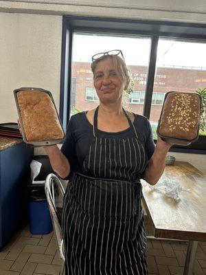 Ana and freshly baked bread