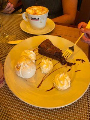 Flourless Chocolate cake and Cappuccino