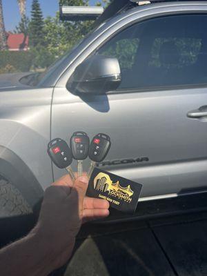 Toyota Tacoma 2022 
2 New OEM keys cut + program