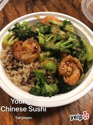 Shrimp & Broccoli w/ brown rice ($6.95 LS)