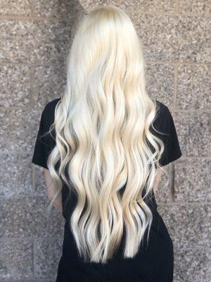 Erika's work making me platinum blonde ‍