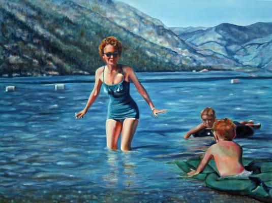 Lake Chelan, oil 30x40 by Carrie Goller