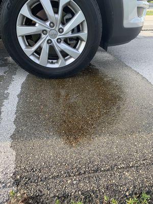 All the oil fell on the pavement