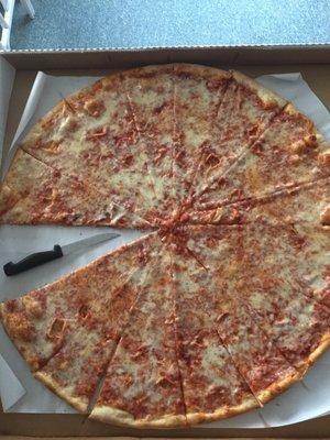 Huge pizza with lots of flavor.