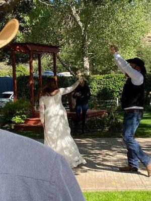 The barrel and dance floor which are included at venue.