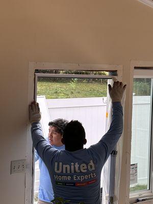 This is the gap above the door that was going to be filled with insulation only.