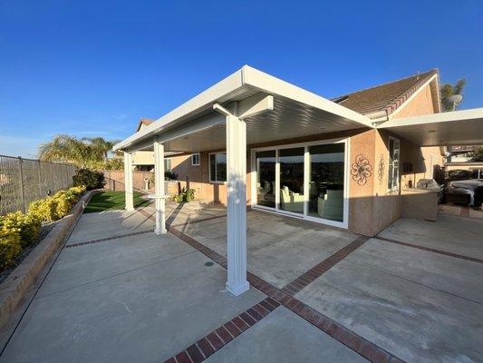 Alumawood patio cover attached to the home