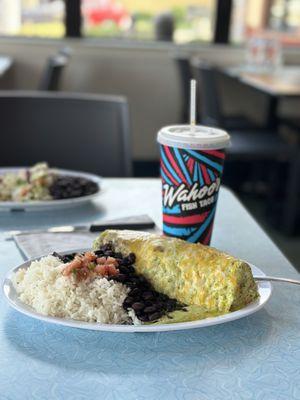 Outer Reef burrito, wet/green sauce