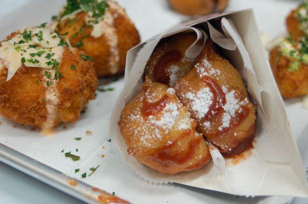 Fried guava and cheese & fried mac and cheese (ig: foodsmiami)