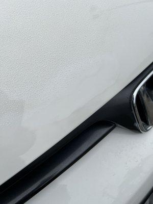 Uneven paint in car hood