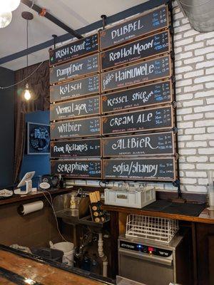 Beer menu at Granite Coast Brewing