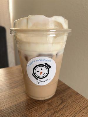 Iced Spanish Latte with cold foam