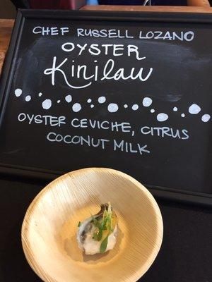 Oyster Kinilaw (by Chef Russell Lozano) - Oyster Ceviche In A Sour Bath of Citrus and Coconut Milk