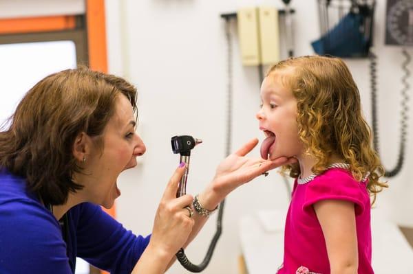 Dr. Eleanor Menzin with a patient