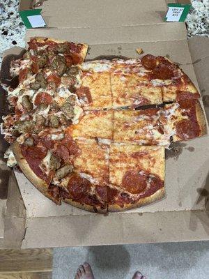 This is how my pizza looked when I opened the box.