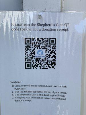 Scan the QR code on their door to get to their website and request a receipt.