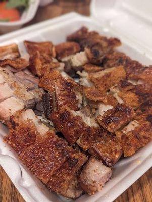 Crispy pork belly 2lbs at $14.99 per lb