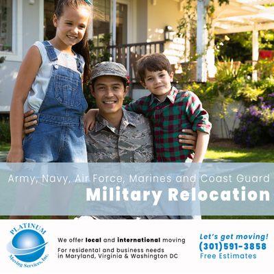 Military Relocation Maryland, Virginia and Washington DC areas