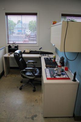 Student work station for the 2 year Gunsmithing Apprentis Class.