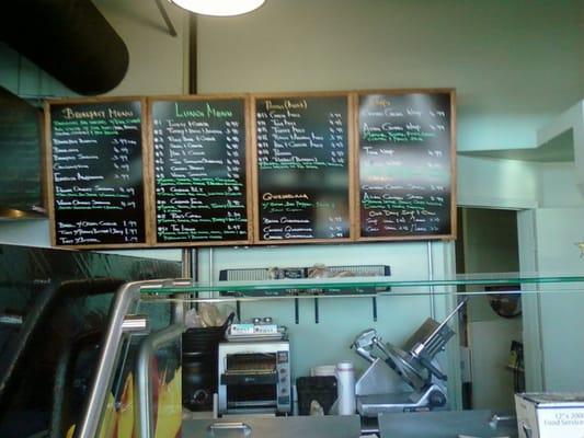 deli counter and signs