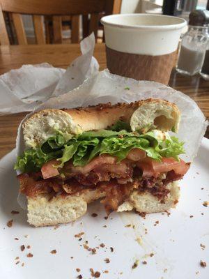 BLT on toasted onion bagel  Excellently prepared by FreshCo