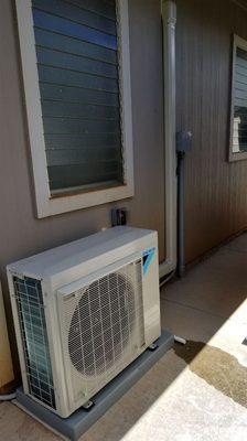 Installed new Daikin 18,000 BTU wall mount indoor unit.