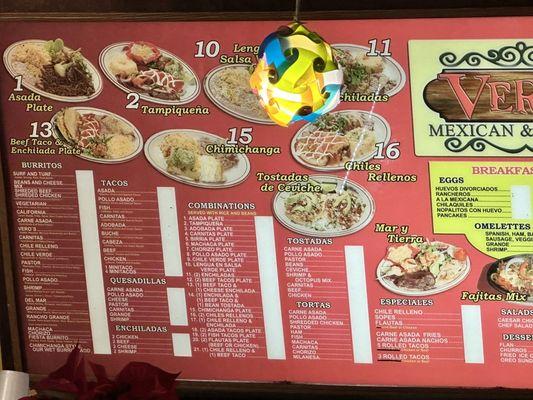 Partial Wall Menu (people were in line)