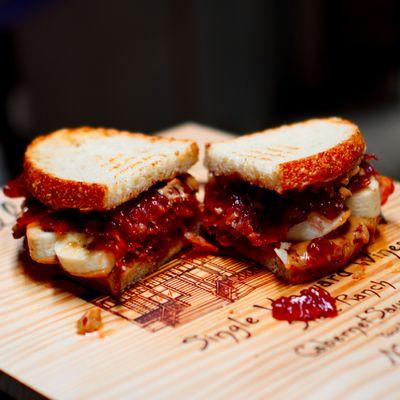 Elvis Presley's Peanut Butter Banana Bacon and Jam Sandwich