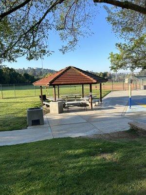 The patio close to the playground