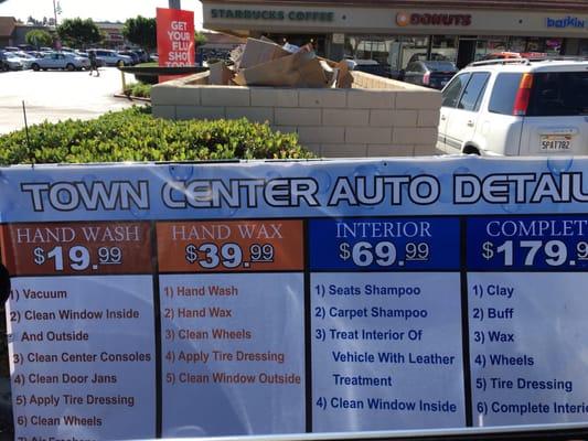 Car wash prices