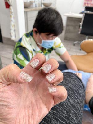 First time here! Dan did a fabulous job on my nails! Picture doesn't do them justice!