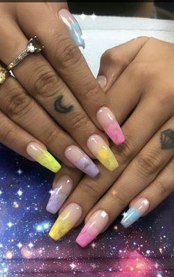 Rainbow nails