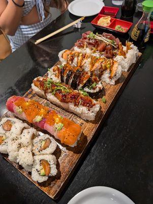 Far right: miso phat and miso secretive rolls