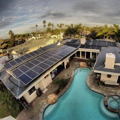 Solar Energy System and pool panel on the Ester Home, Huntington Beach, Calif.