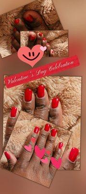 Valentine's Day Celebration Decor' Nails: Anna Pedicure: MeMe