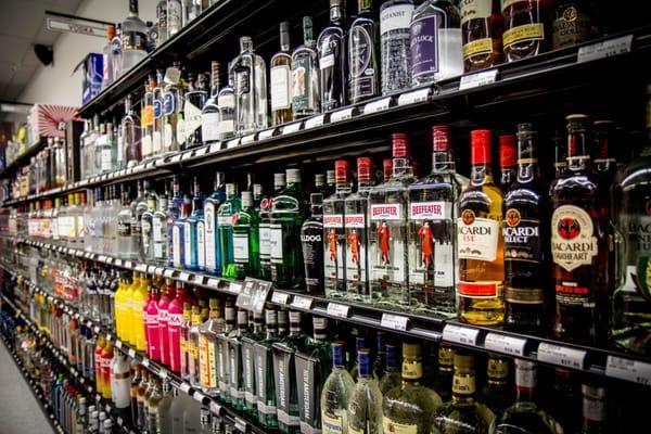 Large selection on liquor products