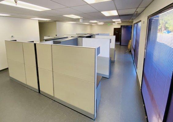 Cubicles in an office space