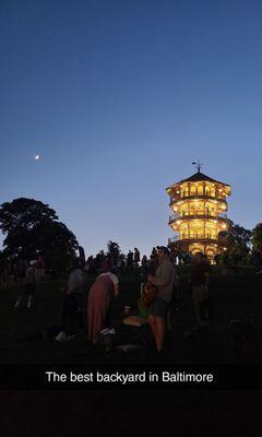 The observatory and the moon