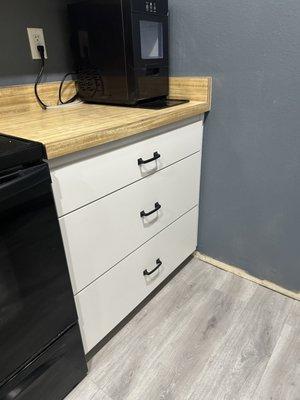 They converted a space with two drawers into drawers!