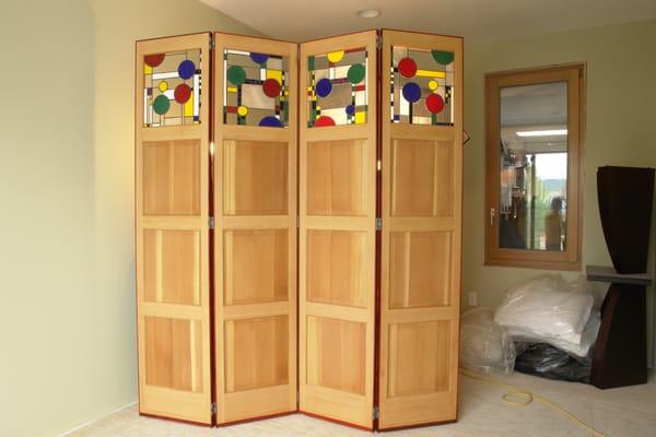 Room divider modeled after Frank Lloyd Wright design.