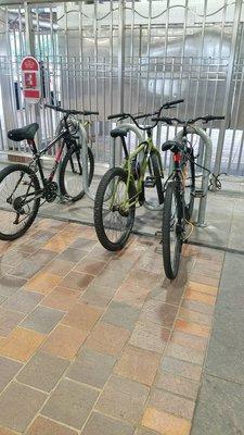 Bike Racks inside the station