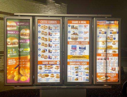 Drive-thru menu April 2023