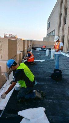 30,000 square feet commercial flat roofing project in Newark NJ