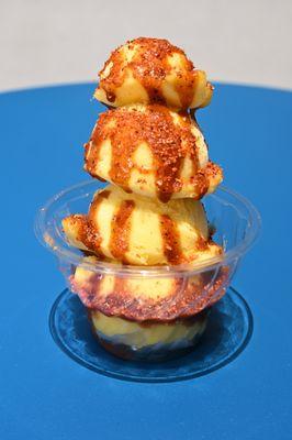 Mango sorbet with chamoy and tajin!