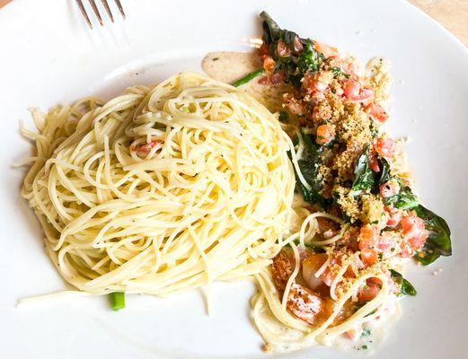 Lemon garlic shrimp pasta