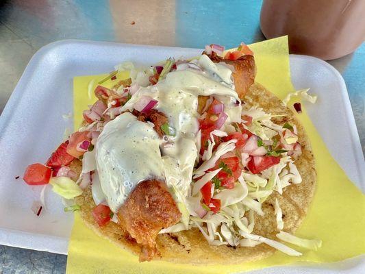 $2.69 fish taco Tuesday, big portion, freshly made, crunchy