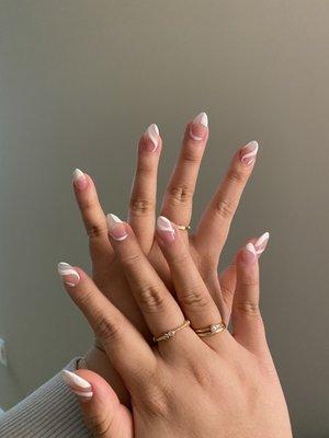 White abstract nails