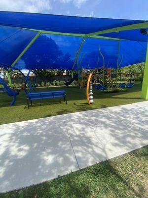 Outdoor covered playground.