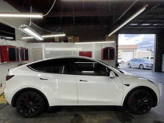 2024 Tesla Model Y, Ceramic Tint Front 15%, Rear 5% with Lifetime warranty